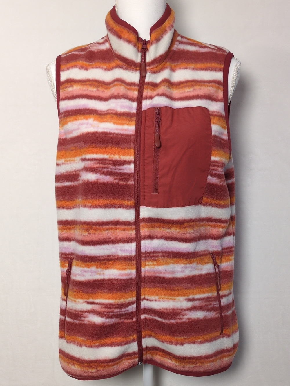 Telluride Striped Full Zip Fleece Vest Women’s Large Outdoorsy